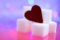 Love heart sugar crystal red bright beauty