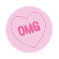 Love heart Sweet Candy - OMG Message vector Illustration Royalty Free Stock Photo