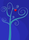 Love heart tree card