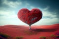 Heart tree. Red heart shaped tree. Valentine background. Love. Valentines day illustration Royalty Free Stock Photo