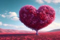 Heart tree. Red heart shaped tree. Valentine background. Love. Valentines day illustration Royalty Free Stock Photo