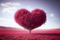 Heart tree. Red heart shaped tree. Valentine background. Love. Valentines day illustration Royalty Free Stock Photo