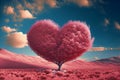 Heart tree. Red heart shaped tree. Valentine background. Love. Valentines day illustration Royalty Free Stock Photo