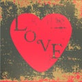 Love Heart Valentines day Greeting card Retro grun Royalty Free Stock Photo