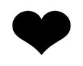 Love heart vector icon black silhouette isolated on white background Royalty Free Stock Photo