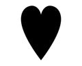 Love heart vector icon black silhouette isolated on white background Royalty Free Stock Photo