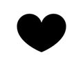 Love heart vector icon black silhouette isolated on white background Royalty Free Stock Photo