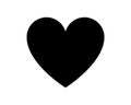 Love heart vector icon black silhouette isolated on white background