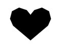 Love heart vector icon black silhouette isolated on white background Royalty Free Stock Photo