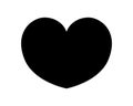 Love heart vector icon black silhouette isolated on white background Royalty Free Stock Photo