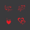 Love heart vector icon and symbol template illustration