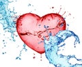 Love heart water splash Royalty Free Stock Photo