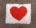 Love heart in white rectangle