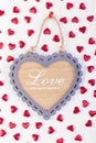 Love heart on wooden texture background Royalty Free Stock Photo