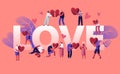 Love and Heartbreak Concept. Happy Couples Sparetime, Holding Heart. Unhappy Heartbroken People Parting, Divorce