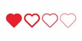 Love hearth icon variation red color symbol vector