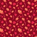 Love hearts and butterflies Valentine`s Day seamless pattern Royalty Free Stock Photo