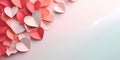 Love hearts composition origami paper background for Valentines Day