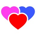 Love Hearts Flat Icon Royalty Free Stock Photo