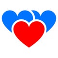 Love Hearts Flat Icon Royalty Free Stock Photo