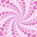 Love Hearts Pink Spirale Pattern Background