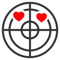 Love Hearts Radar Flat Icon