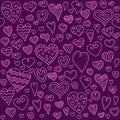 Love hearts seamless pattern. Doodle heart. Romantic background. Vector illustration Royalty Free Stock Photo