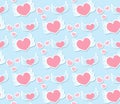 Love hearts seamless pattern, endless texture. Valentine`s Day backdrop. Vector illustration Royalty Free Stock Photo
