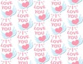 Love hearts seamless pattern, endless texture. Valentine`s Day backdrop. Vector illustration Royalty Free Stock Photo
