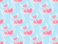 Love hearts seamless pattern, endless texture. Valentine`s Day backdrop. Vector illustration Royalty Free Stock Photo