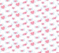 Love hearts seamless pattern, endless texture. Valentine`s Day backdrop. Vector illustration Royalty Free Stock Photo