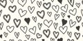 Love, hearts seamless pattern in 90s, 2000s style