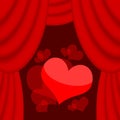 Love hearts on the stage Royalty Free Stock Photo