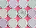 Love Hearts Concept with the words Ever Yous standing out amongst other sweets and candy Royalty Free Stock Photo