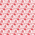 Love hearts text messages seamless pattern