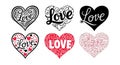 Love hearts vector collection with various decorative designs and artistic patterns for romantic and ValentineÃ¢â¬â¢s Day themed Royalty Free Stock Photo