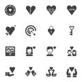 Love hearts vector icons set Royalty Free Stock Photo