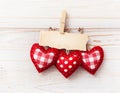 Love hearts on wooden texture background. Valentines day card concept. Heart for Valentines Day Background. Royalty Free Stock Photo