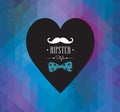 Love Hipster style postcard design