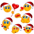 Love History on Christmas. Isolated Romantic Smiley Faces Royalty Free Stock Photo