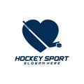 Love Hockey sport logo design template. Modern vector illustration. Badge design