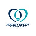 Love Hockey sport logo design template. Modern vector illustration. Badge design