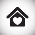 Love home icon on white background for graphic and web design, Modern simple vector sign. Internet concept. Trendy symbol for Royalty Free Stock Photo