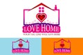 Love Home logo icon vector Royalty Free Stock Photo