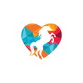 Love horse vector logo design. Royalty Free Stock Photo