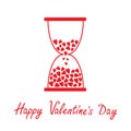 Love hourglass with hearts inside. Happy Valentine