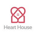 Love House Heart Home Care Real Estate Logo Illustration