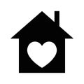 Love house heart symbol