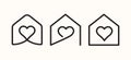 Love House Icon, Home Care Symbol, Sweet Home Heart Sign Royalty Free Stock Photo