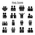 Love, hug, friendship, relationship icon set vector illustration graphic design